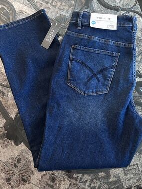 Christopher & Banks Straight High- Rise Dark Blue Jeans